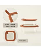 Contenitore portaoggetti in vetro sabbiato marrone - 520 cc