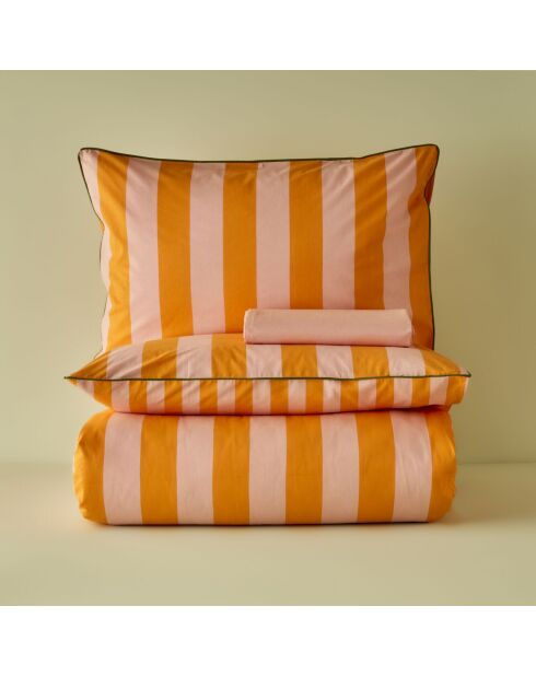 Copripiumino matrimoniale Line 100% cotone arancione - 200x220 cm