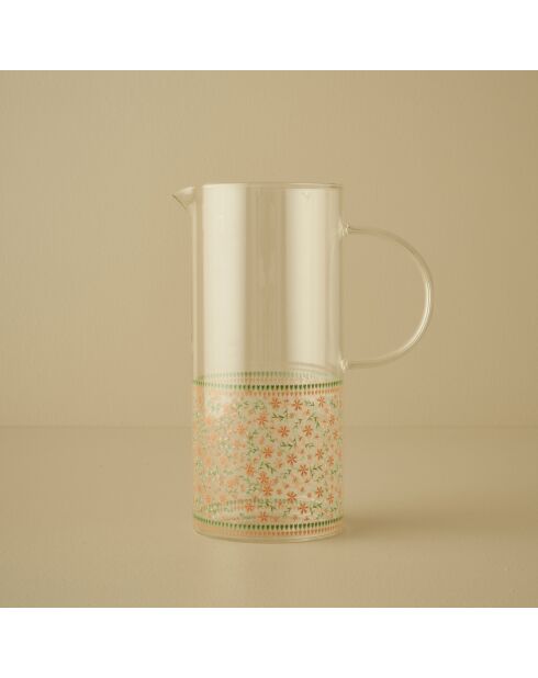 Pichet fleuri multicolores - 1460 cc