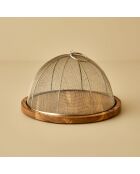 Présentoir à gâteaux Spark avec protège-gâteau naturel - 30,5x17 cm