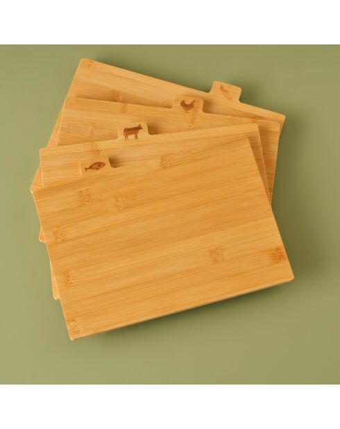 Set di 4 taglieri Curvi naturali