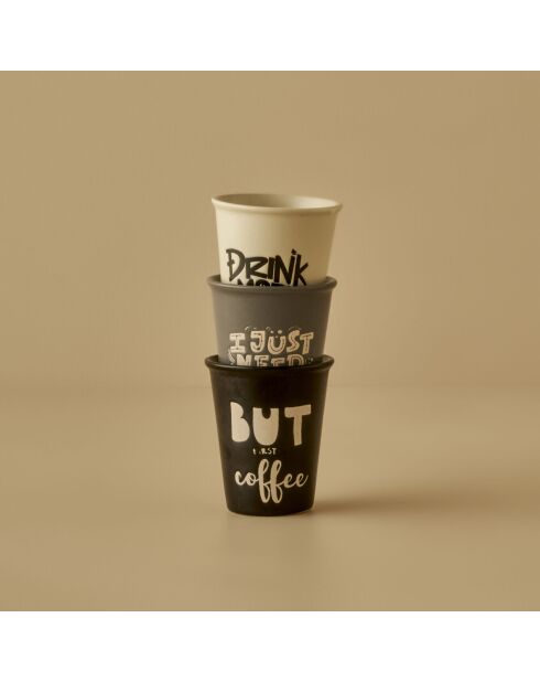 Espressotasse aus anthrazitfarbenem Steinzeug - 100 ml