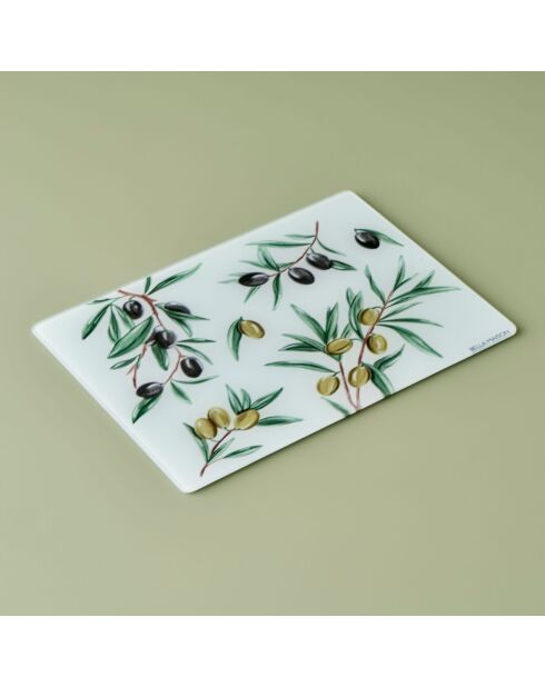Tagliere in vetro multicolor Olive - 35x25 cm