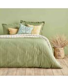 Copripiumino matrimoniale Arno + 2 federe kaki - 200x220 cm/50x70 cm