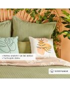 Copripiumino matrimoniale Arno + 2 federe kaki - 200x220 cm/50x70 cm