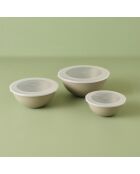 Set de 3 cuencos Grego con tapas de color beige
