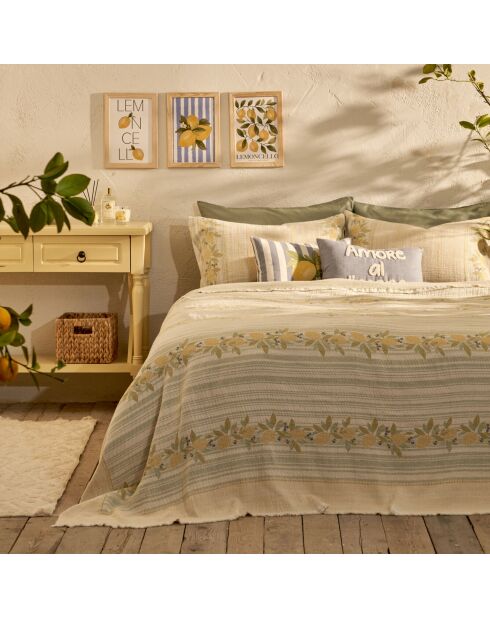 Set copriletto matrimoniale multicolore in jacquard Lemoncello - 220x240 cm