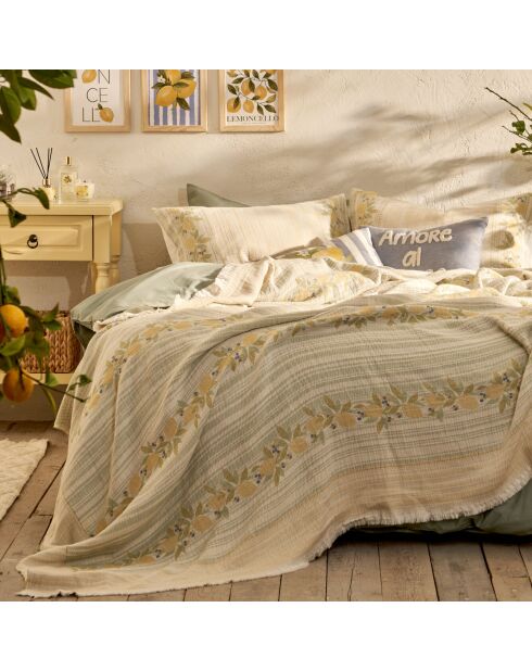 Set copriletto matrimoniale multicolore in jacquard Lemoncello - 220x240 cm