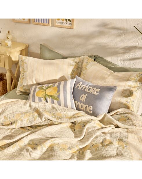Set copriletto matrimoniale multicolore in jacquard Lemoncello - 220x240 cm