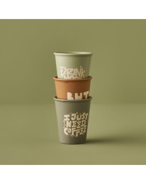 Espressotasse aus grünem Steinzeug, 100 ml