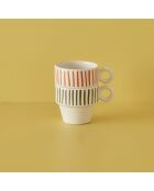Lot de 2 tasses à expresso Stripe multicolores