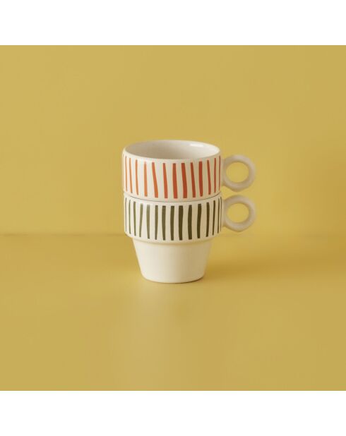 Set di 2 tazzine da caffè Stripe multicolore