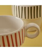 Lot de 2 tasses à expresso Stripe multicolores