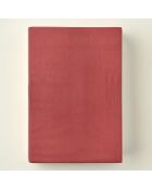 Lenzuolo con angoli elasticizzati Supreme basic in 100% cotone satinato bordeaux - 160x200x35 cm