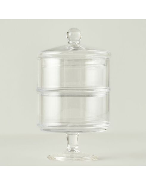 Plat à Biscuits 2 étages Alice naturel - 15x28 cm