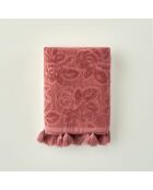 Jacquard-Handtuch in Burgunderrosa, 30 x 50 cm