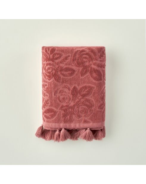 Jacquard-Handtuch in Burgunderrosa, 30 x 50 cm