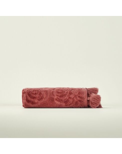 Jacquard-Handtuch in Burgunderrosa, 30 x 50 cm