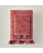 Jacquard-Handtuch in Burgunderrosa, 30 x 50 cm