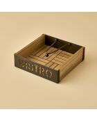 Servilletero estilo bistró natural - 18x18x5 cm