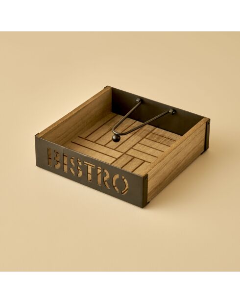 Servethouder in natuurlijke bistrostijl - 18x18x5 cm