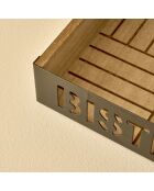 Servilletero estilo bistró natural - 18x18x5 cm