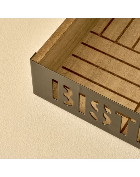 Servethouder in natuurlijke bistrostijl - 18x18x5 cm