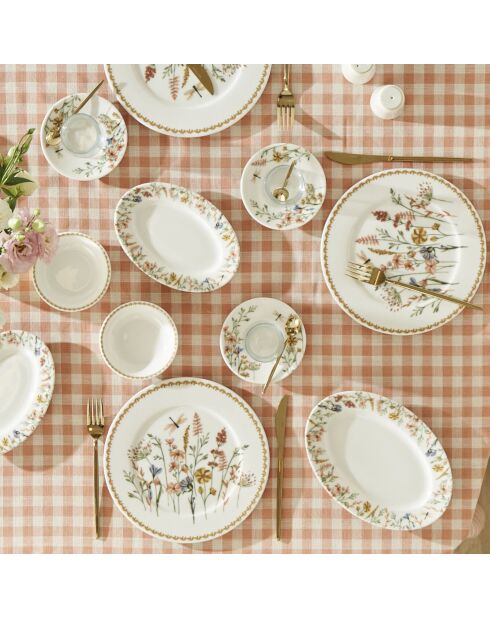 Set de desayuno multicolor Flores - 26 piezas