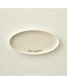 Plat de service Bon Appétit crème - 26x13 cm