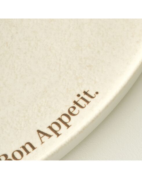 Plat de service Bon Appétit crème - 26x13 cm