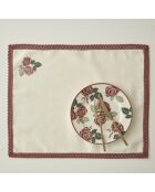 Set de table matelassé à roses crème - 35x45 cm