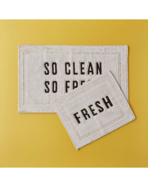 Lot de 2 Tapis imprimés Clean&Fresh blancs