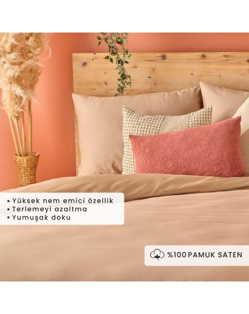 Copripiumino matrimoniale Arno in raso di visone 100% cotone - 260x240 cm