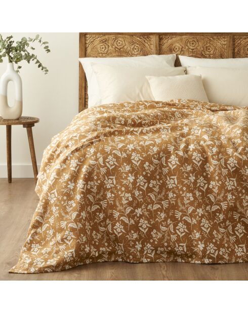 Copriletto matrimoniale Heather color senape - 200x220 cm