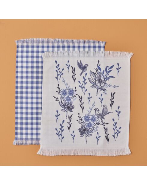 Set di 2 strofinacci da cucina blu - 40x50 cm