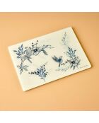 Tagliere in vetro blu bianco blu - 35x25 cm