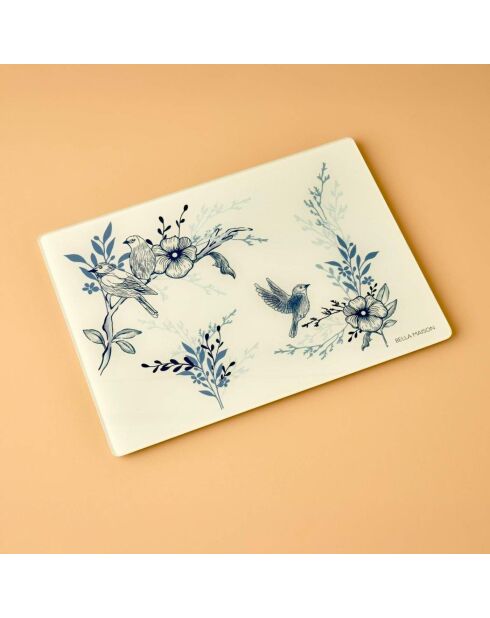 Tagliere in vetro blu bianco blu - 35x25 cm