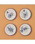 Lot de 4 assiettes bleues - 21 cm