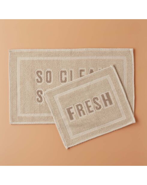 Lot de 2 Tapis imprimés Clean&Fresh crème