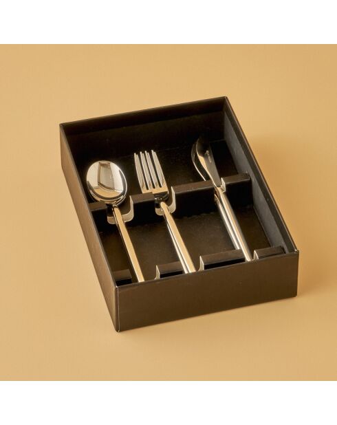 Lot de couverts à dessert Siena argentée - 18 pièces