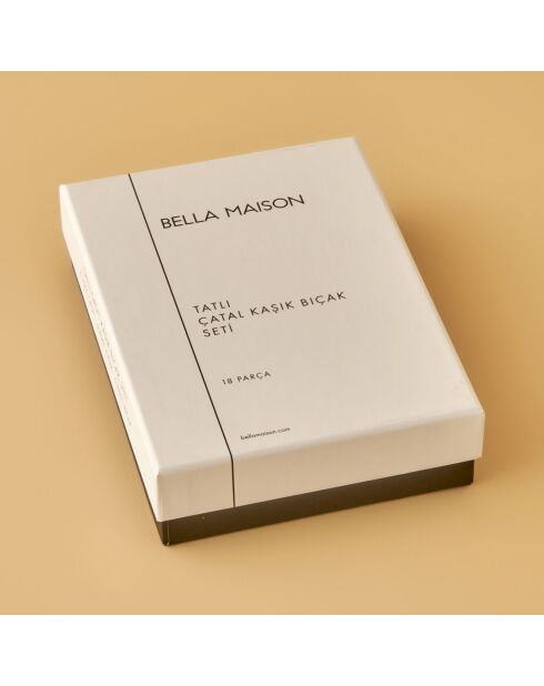 Lot de couverts à dessert Siena argentée - 18 pièces