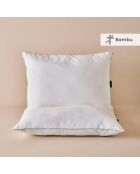 Lot de 2 coussins moelleux en bambou blancs - 50x70 cm