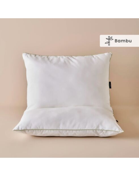 Lot de 2 coussins moelleux en bambou blancs - 50x70 cm