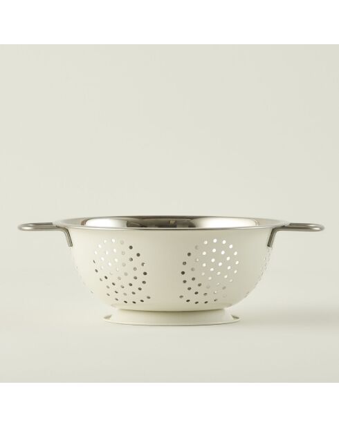 Scolapasta in acciaio Giza bianco - 35,5x28x11,8 cm