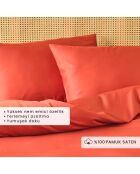 Copripiumino matrimoniale Arno in raso di cotone 100% terracotta