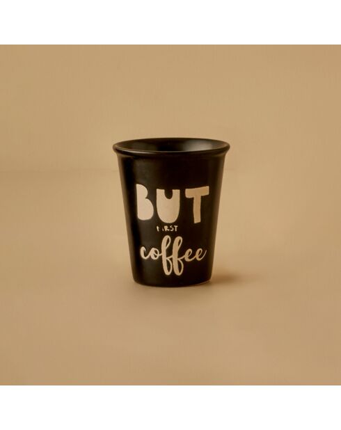 Espressotasse aus schwarzem Steinzeug, 100 ml