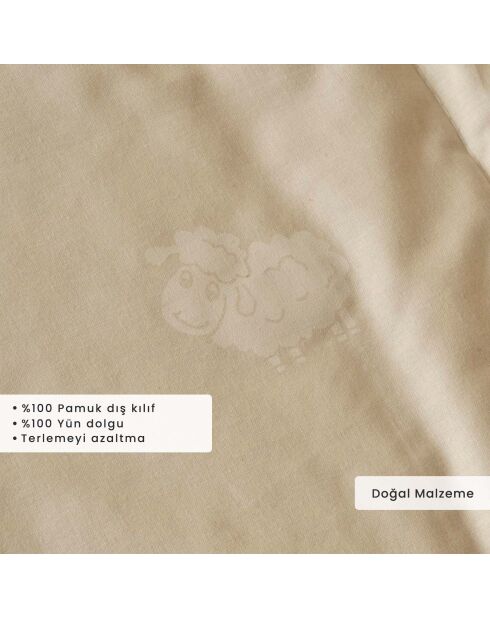 Copripiumino matrimoniale di lusso in lana ecru - 140x220 cm