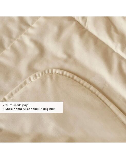 Copripiumino matrimoniale di lusso in lana ecru - 140x220 cm