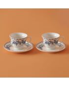 Set de 2 tazas de café azules - 90 cc