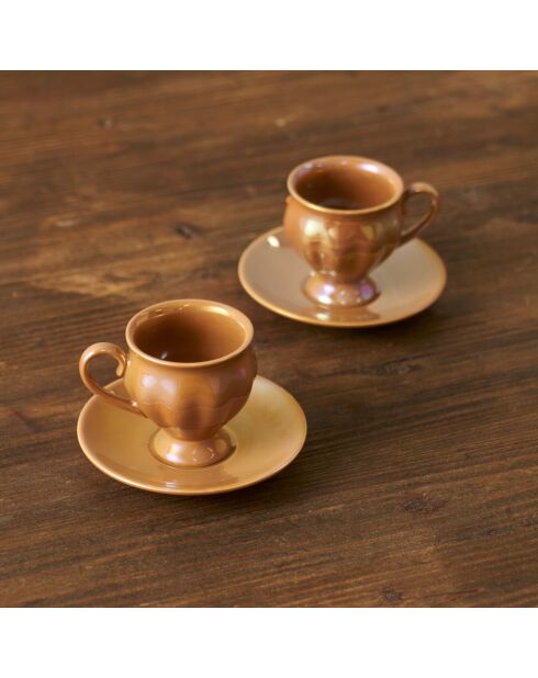 Set di 2 tazze da caffè Clara arancioni